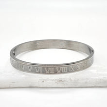 Load image into Gallery viewer, Roman Numeral Steel Bangle  I - XII