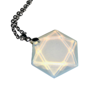 Load image into Gallery viewer, 432Hz Hexagon Coin Necklace — Opalite