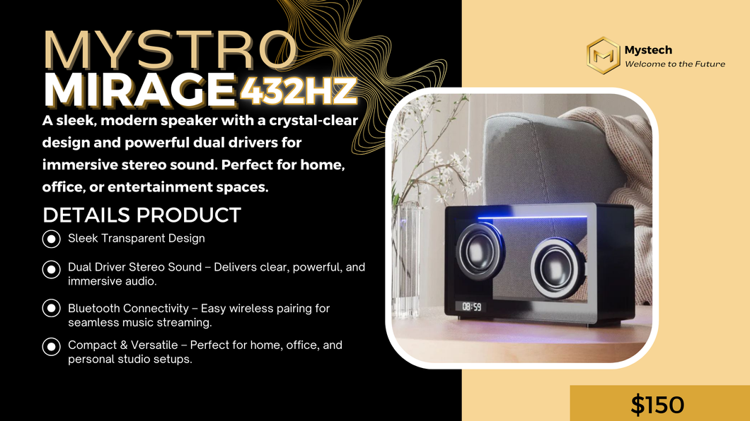 **NEW** Mystro Mirage 432Hz Bluetooth Speaker