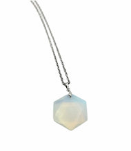 Load image into Gallery viewer, 432Hz Hexagon Coin Necklace — Opalite
