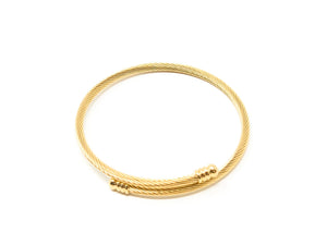 Cable Expanding Bracelet Thin -- Gold