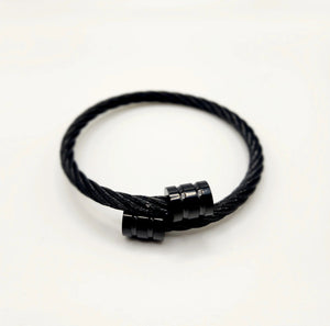 **NEW** Cable Expanding Bracelet Thick - Black