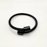 Cable Expanding Bracelet Thick - Black