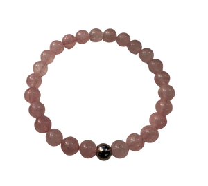 Fancy Mineral Stretch Bracelet — Rose Quartz