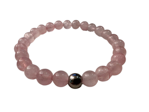 Fancy Mineral Stretch Bracelet — Rose Quartz