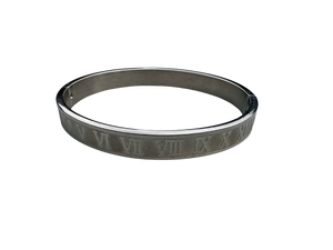 **NEW** Roman Numeral Steel Bangle  I - XII