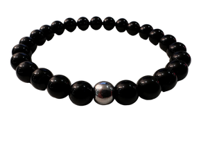 Fancy Mineral Stretch Bracelet — Rainbow Obsidian