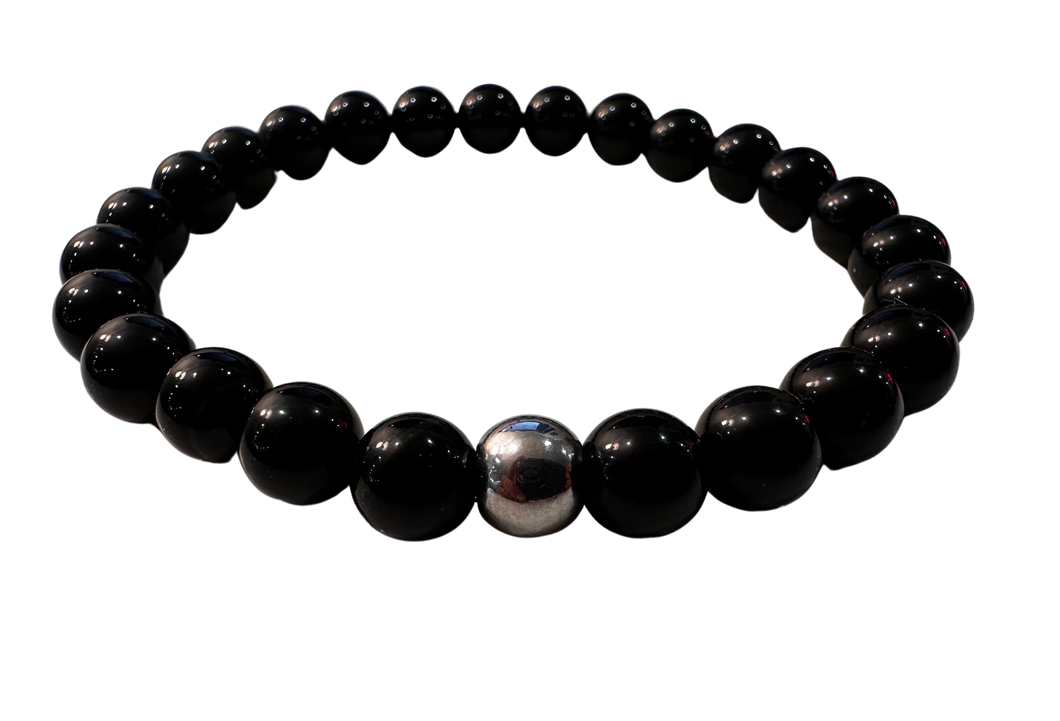 Fancy Mineral Stretch Bracelet — Rainbow Obsidian