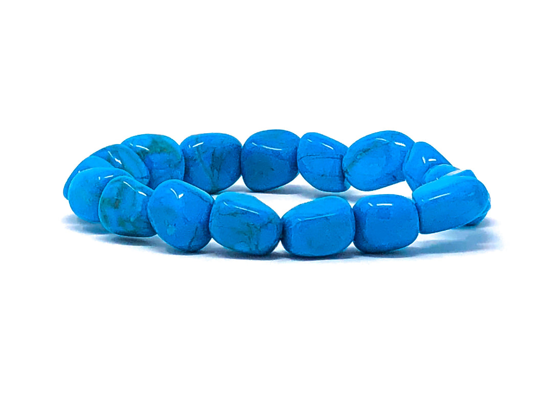 Mineral Chunk Bracelet — Blue Dyed Howlite