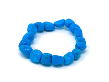 Load image into Gallery viewer, Mineral Chunk Bracelet — Blue Dyed Howlite
