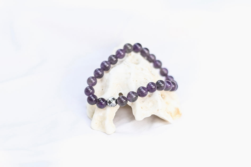 Fancy Mineral Stretch Bracelet — Amethyst