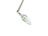 Hexagon Pillar Necklace — Opalite