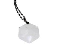 432Hz Hexagon Coin Necklace — Quartz