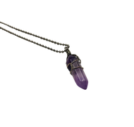 Hexagon Pillar Necklace — Amethyst