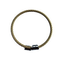 Load image into Gallery viewer, Cable Expanding Bracelet Thin -- Gold Plated w/ Silver Tips
