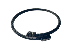 Cable Expanding Bracelet Thin -- Black
