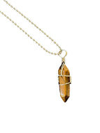 Hexagon Pillar Necklace — Tiger's Eye