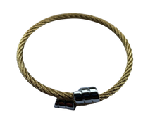 Load image into Gallery viewer, Cable Expanding Bracelet Thin -- Gold Plated w/ Silver Tips
