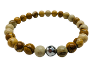 Fancy Mineral Stretch Bracelet — Petrified Wood