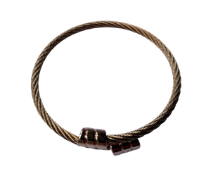 Cable Expanding Bracelet Thin -- Rose Gold