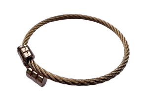 Cable Expanding Bracelet Thin -- Rose Gold