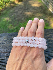 Fancy Mineral Stretch Bracelet — Rose Quartz